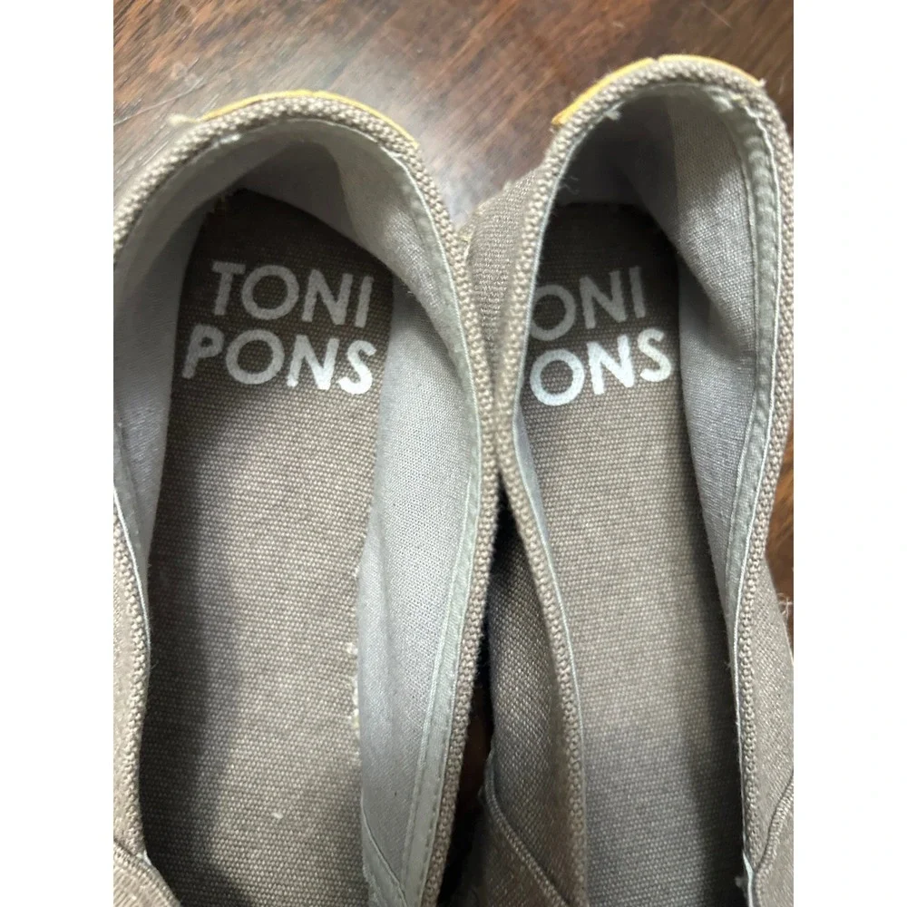 Toni Pons‎ Espadrille Flats Taupe Canvas Slip On Shoes Spain 39